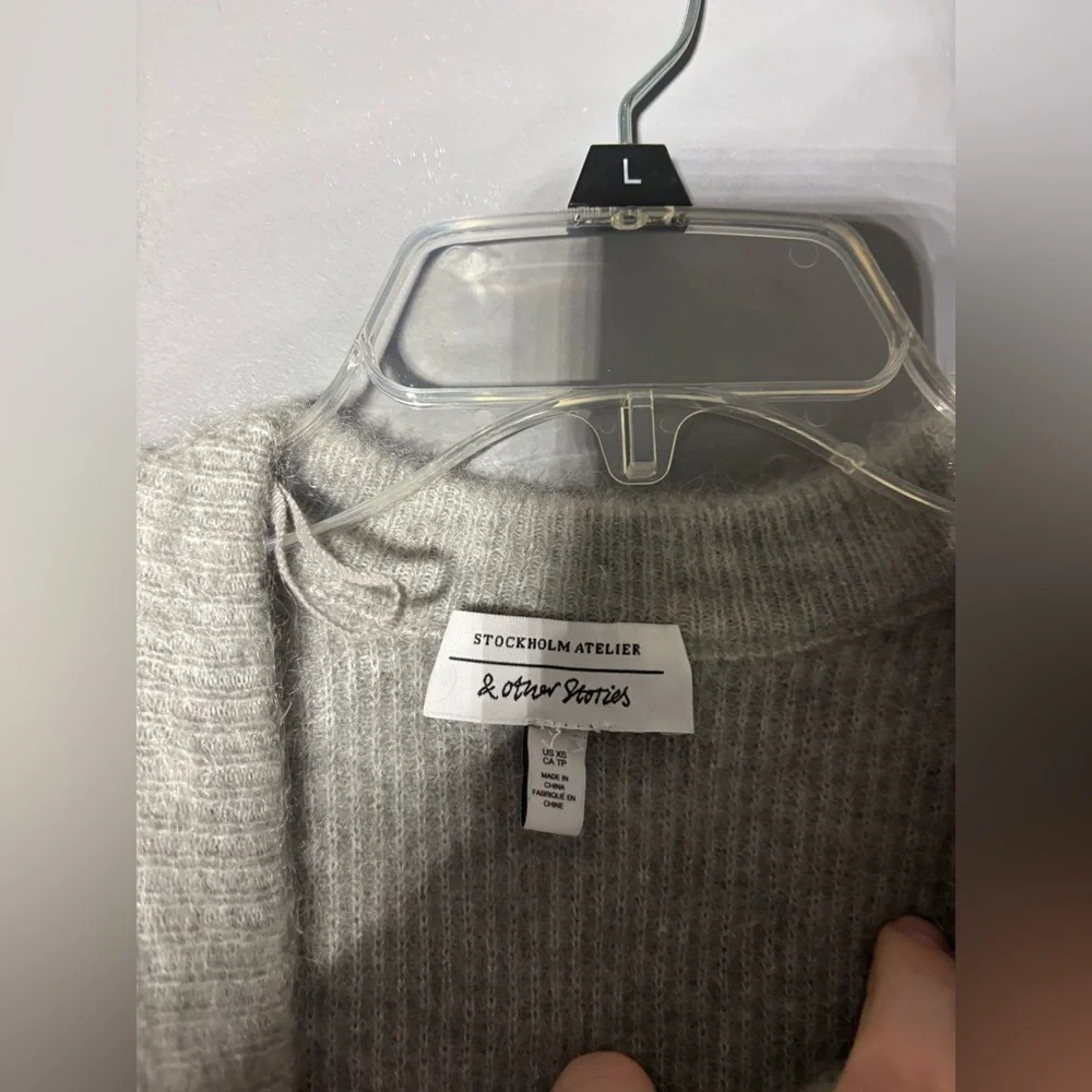 & Other Stories Fluffy Mohair Blend Crew Sweater Size XS